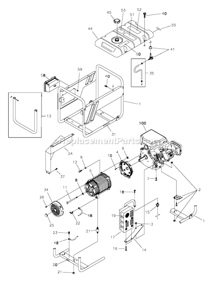 Page C Diagram and Parts List for 030346-1  Briggs and Stratton Generator